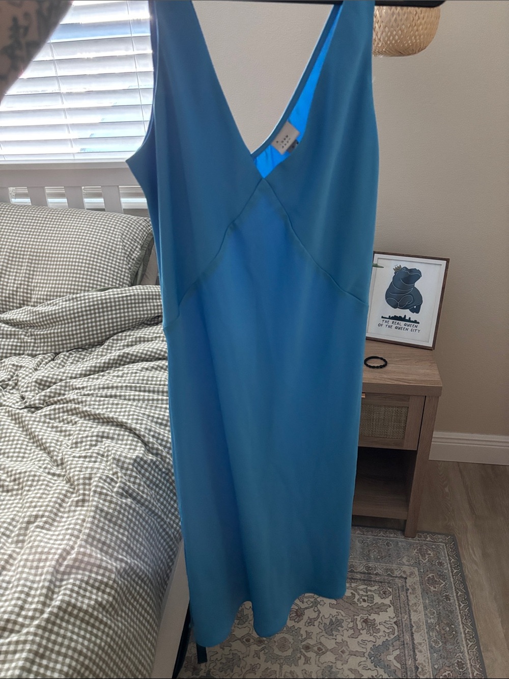 Target Women's Midi Slip Dress in Teal Blue